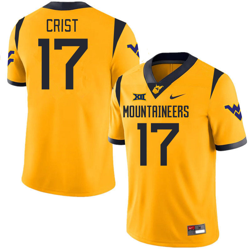 #17 Jackson Crist West Virginia Mountaineers College 2024 New Uniforms Football Jerseys Stitched Sale-Gold